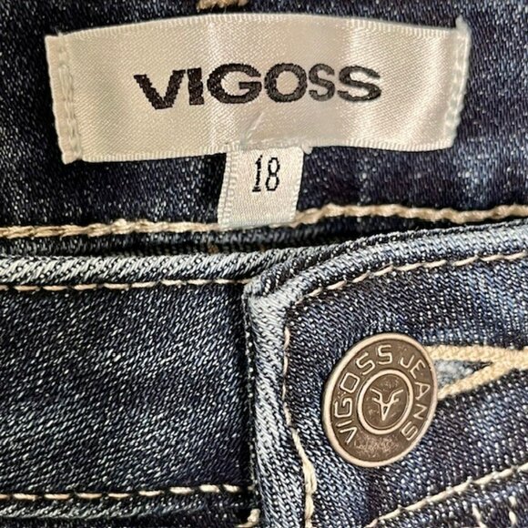 Vigoss Marley Straight High Rise 5-Pocket Jeans - Indigo Blue - 18 - Picture 7 of 9